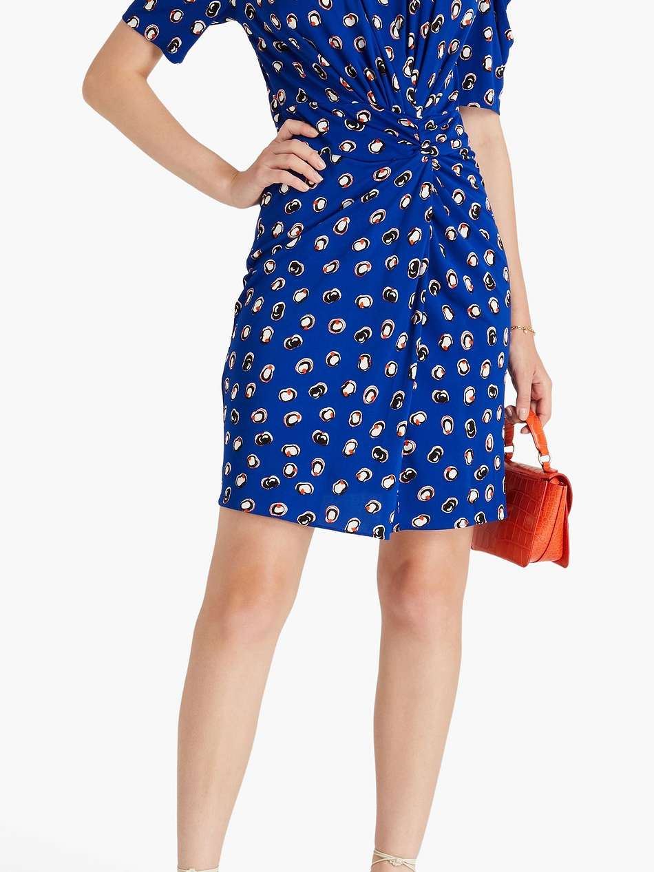 duncan ruched printed jersey mini dress