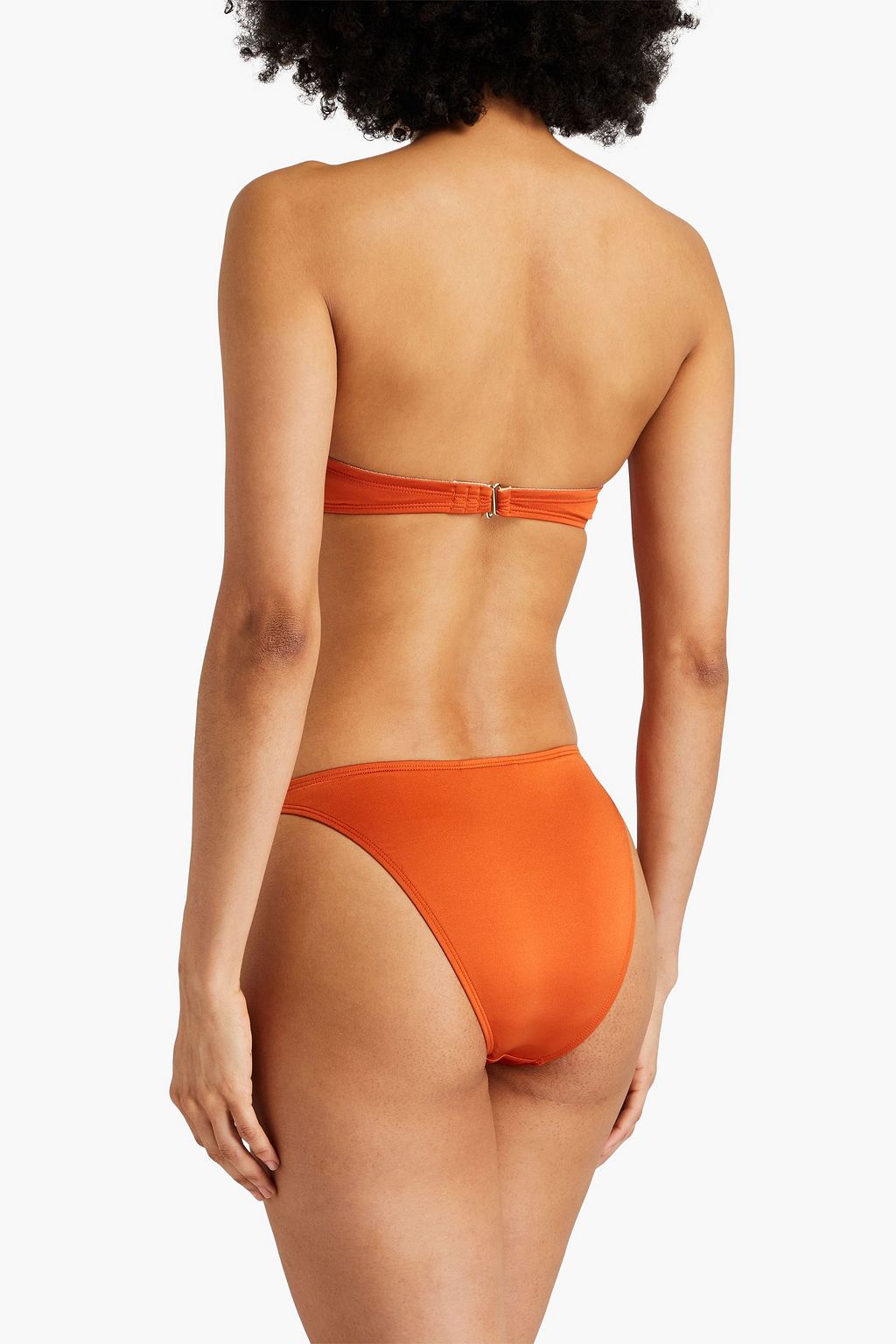 PEONY SWIMWEAR قطعة بيكيني علوية من نسيج ECONYL المطاط بثنيات بقصة بشكل باندو وأسلاك سفلية