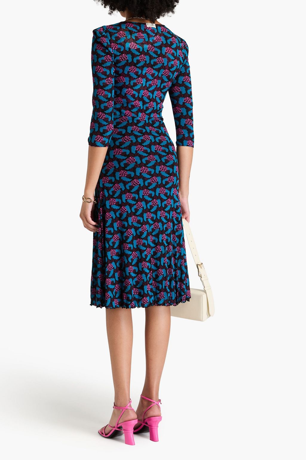 DIANE VON FURSTENBERG Ivan reversible printed stretch-mesh midi dress
