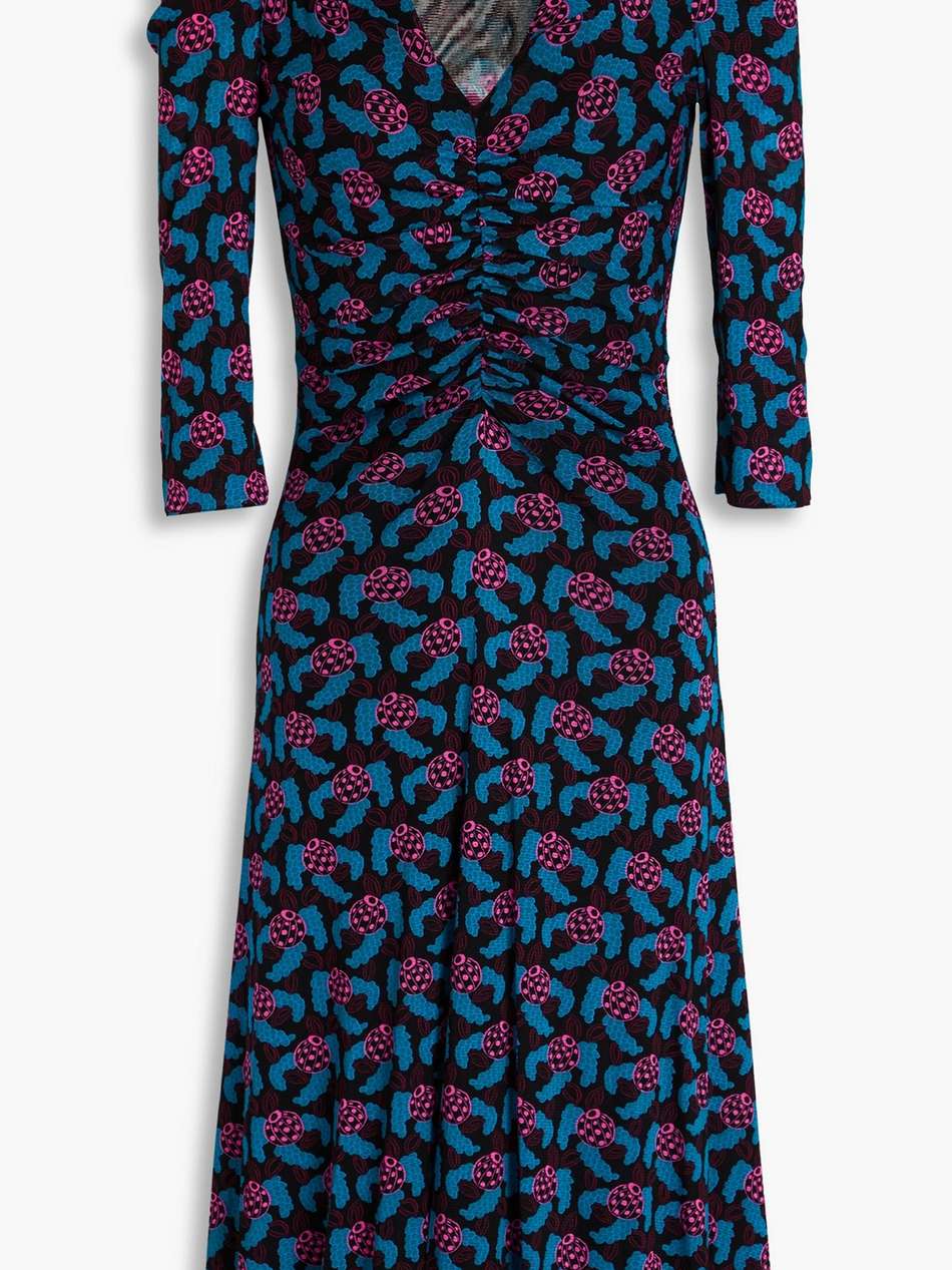 ivan reversible printed stretch-mesh midi dress