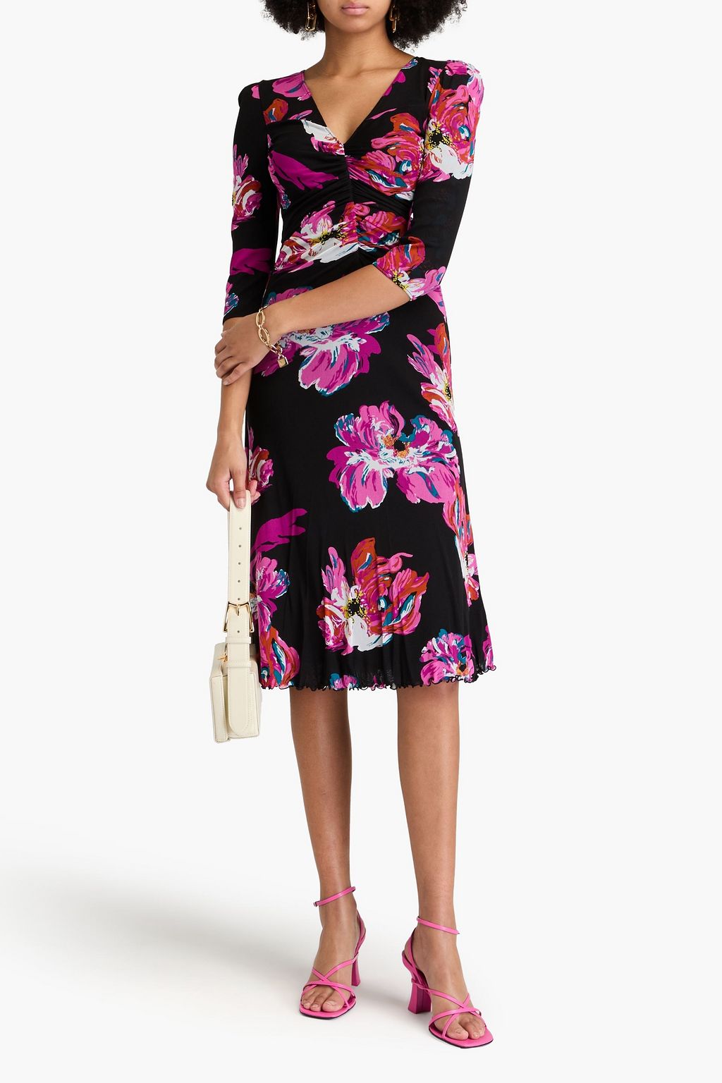 DIANE VON FURSTENBERG Ivan reversible printed stretch-mesh midi dress