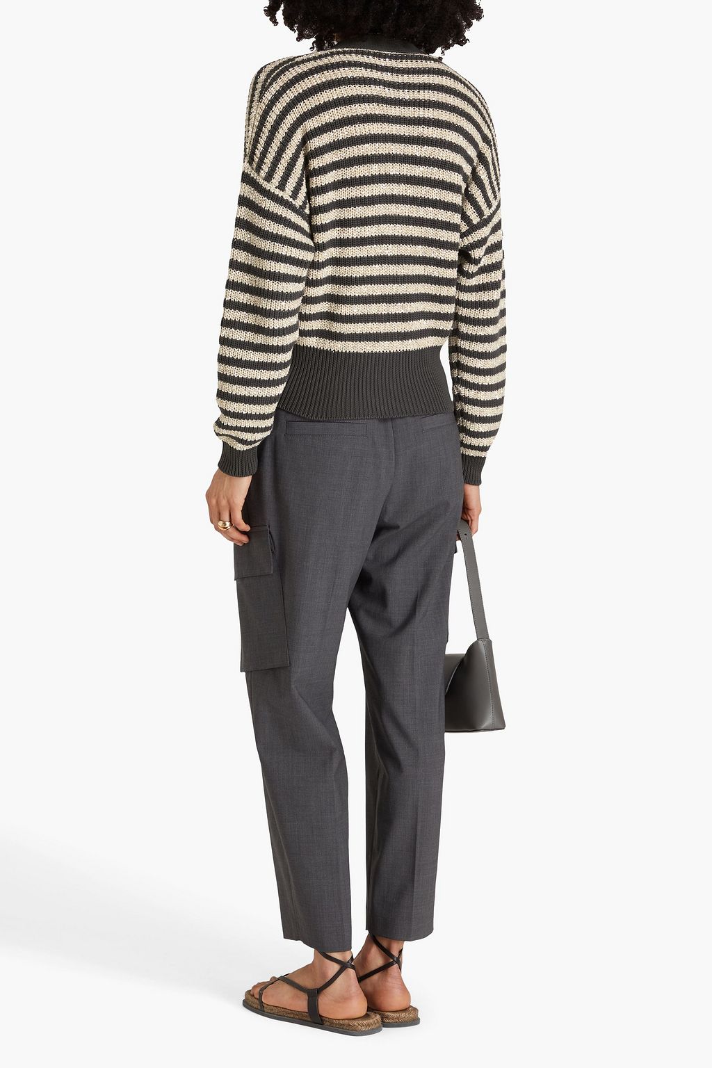 BRUNELLO CUCINELLI Gestreifter Cardigan aus Baumwolle
