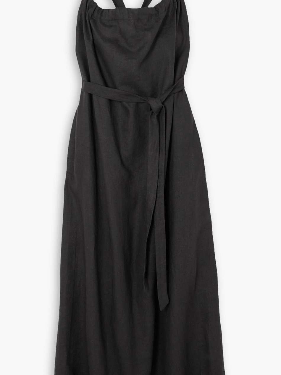 gaiya tie-detailed linen maxi dress