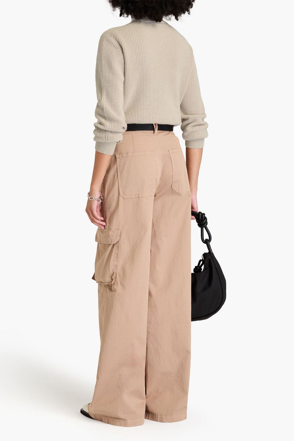 BRUNELLO CUCINELLI كنزة رياضية من الكشمير بياقة عالية وتصميم مضلّع
