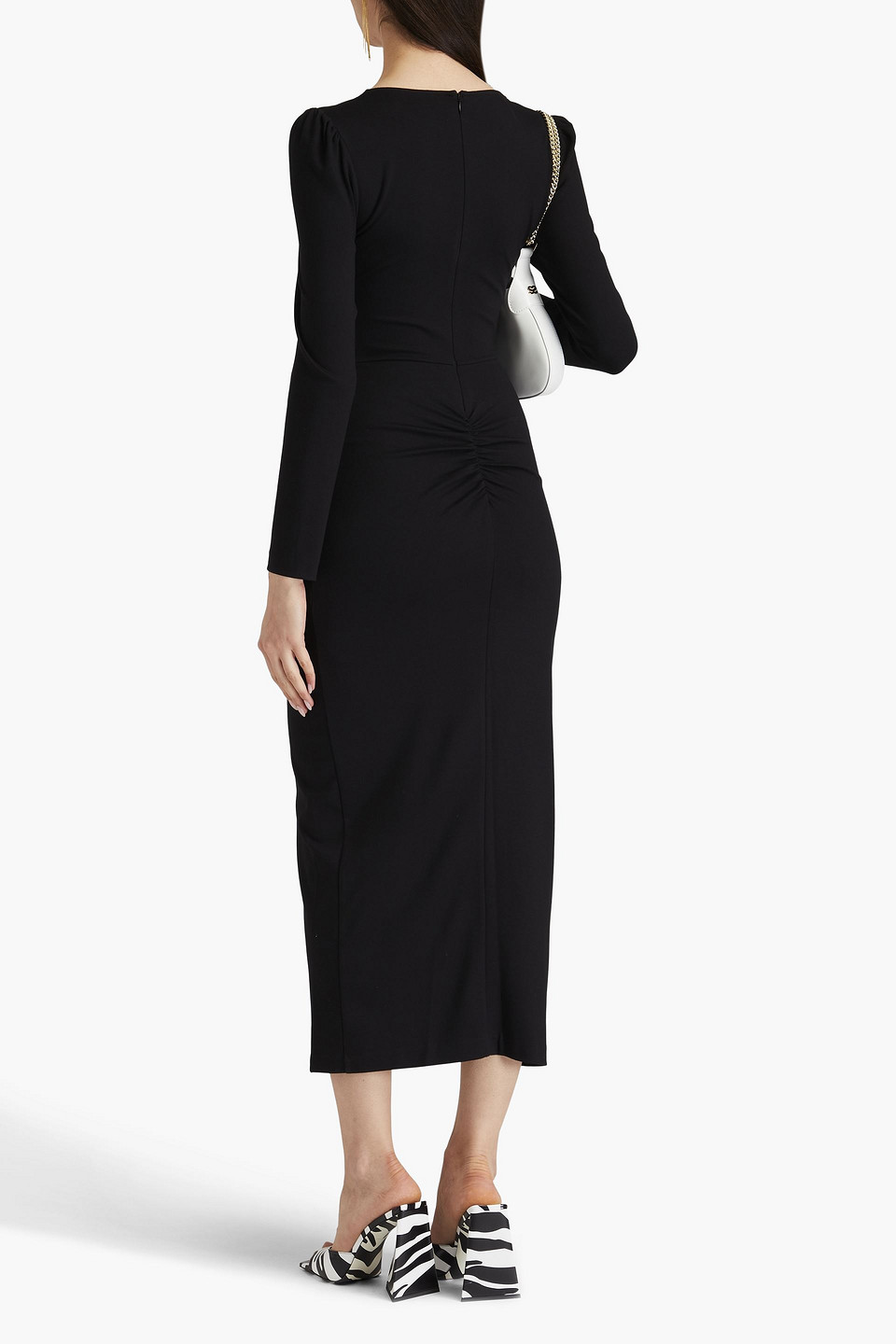Diane Von Furstenberg Hughie Draped Jersey Midi Dress In Black