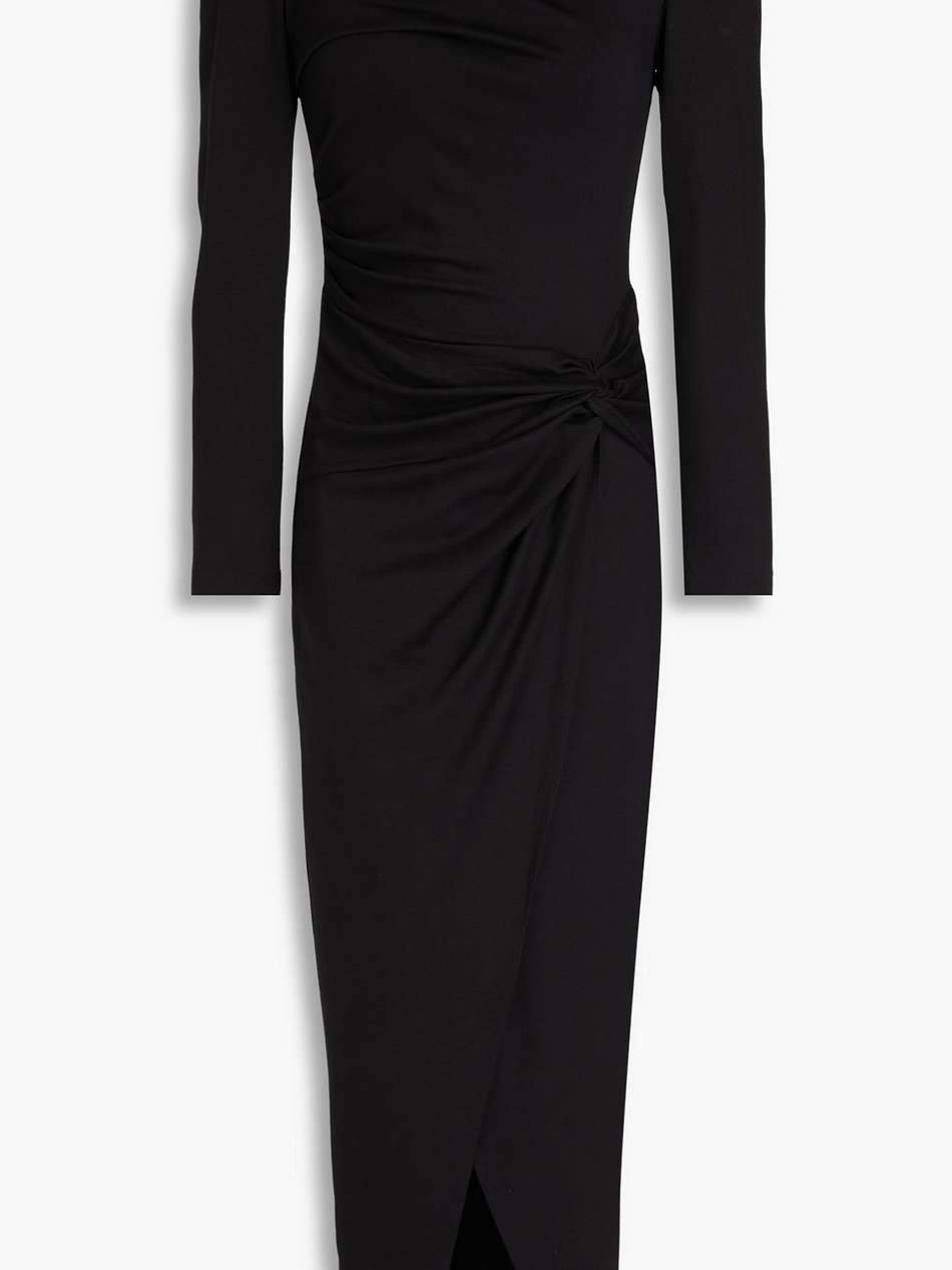 hughie draped jersey midi dress