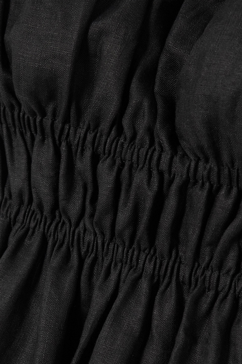 Faithfull The Brand Ester Neckholder-minikleid Aus Leinen Mit Raffungen In Schwarz