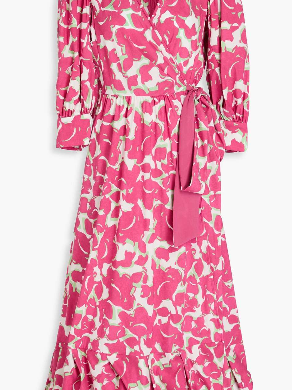 roxanna floral-print cotton-blend poplin midi wrap dress