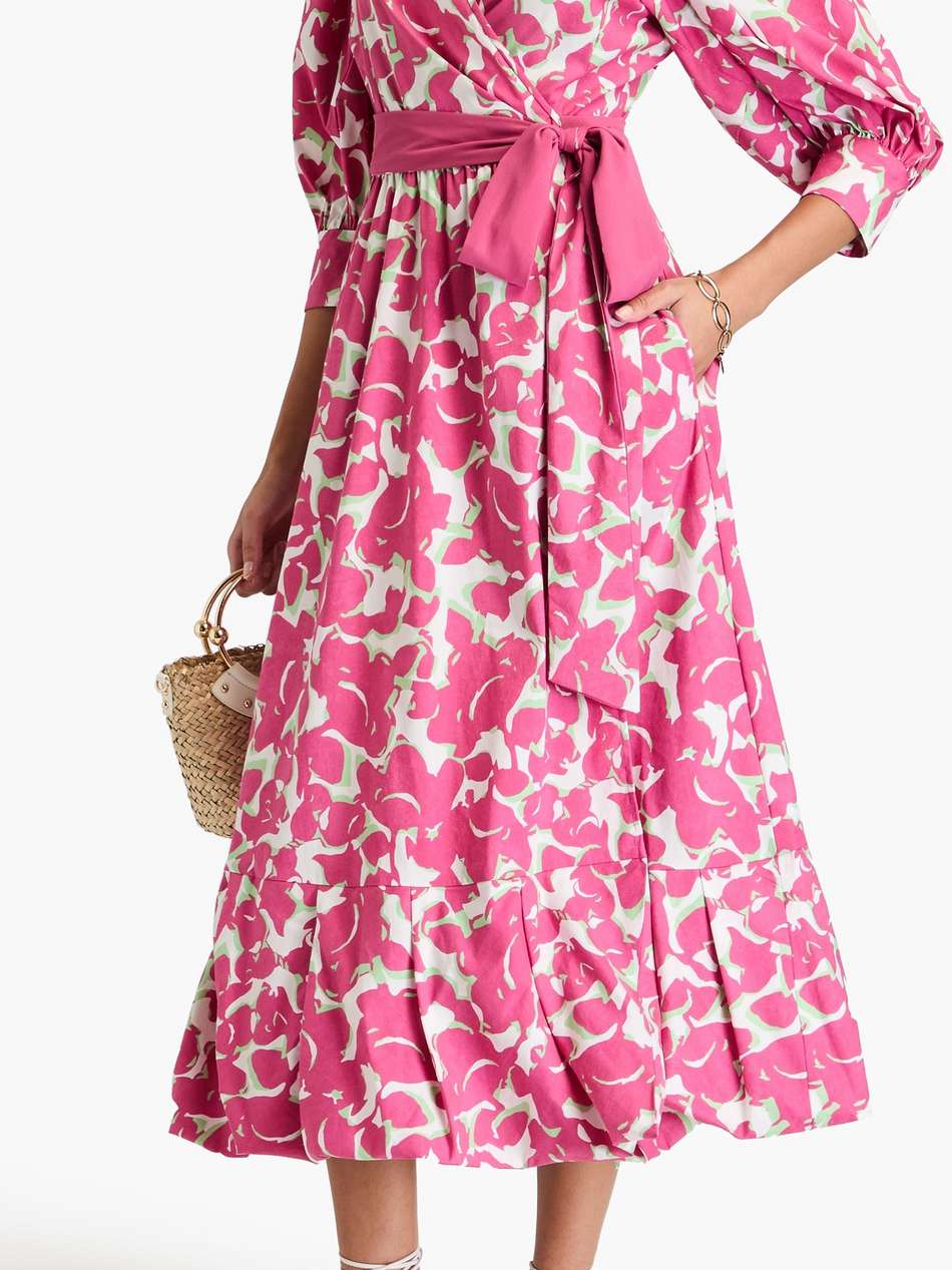 roxanna floral-print cotton-blend poplin midi wrap dress