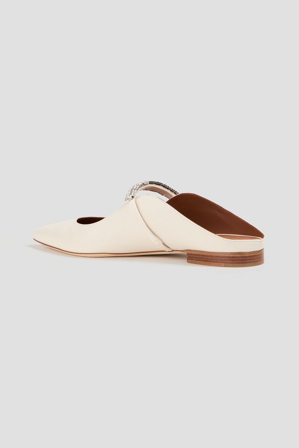 MALONE SOULIERS حذاء مسطّح Bella من الجلد بمقدمة مدببة ومزين بالكريستال