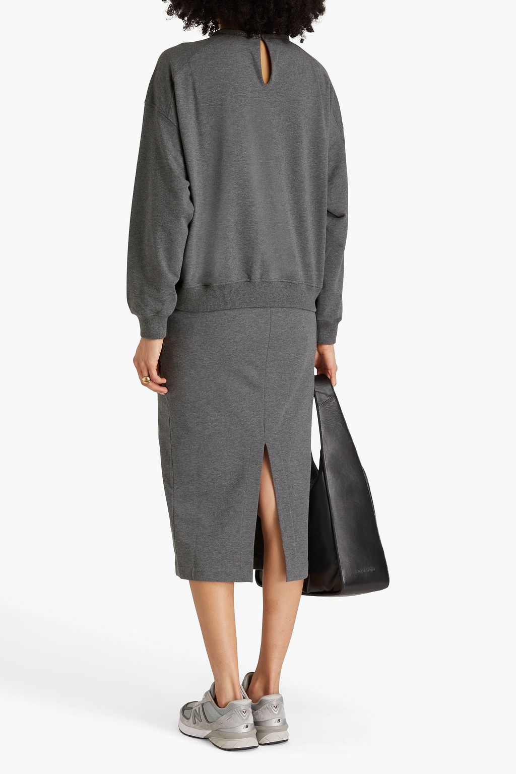 BRUNELLO CUCINELLI Meliertes Sweatshirt aus Frottee aus einer Baumwollmischung