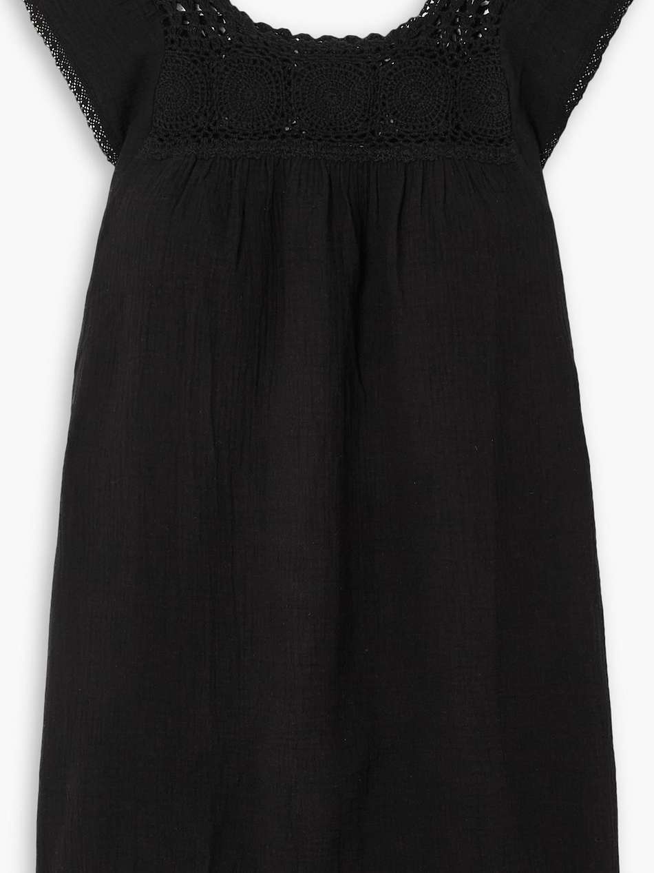 stella crochet-trimmed cotton-gauze mini dress