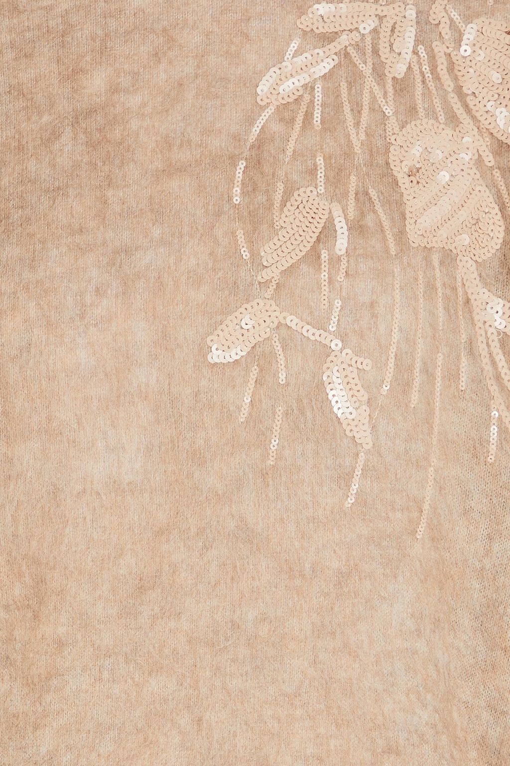 BRUNELLO CUCINELLI 시퀸 장식 브러시드 니트 터틀넥 스웨터