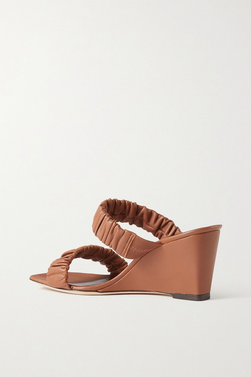 STAUD Frankie ruched leather sandals