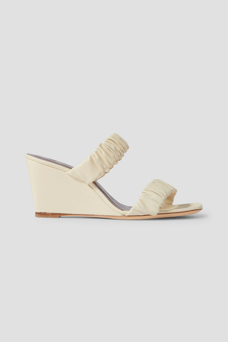 Staud Frankie ruched leather sandals Smart Closet