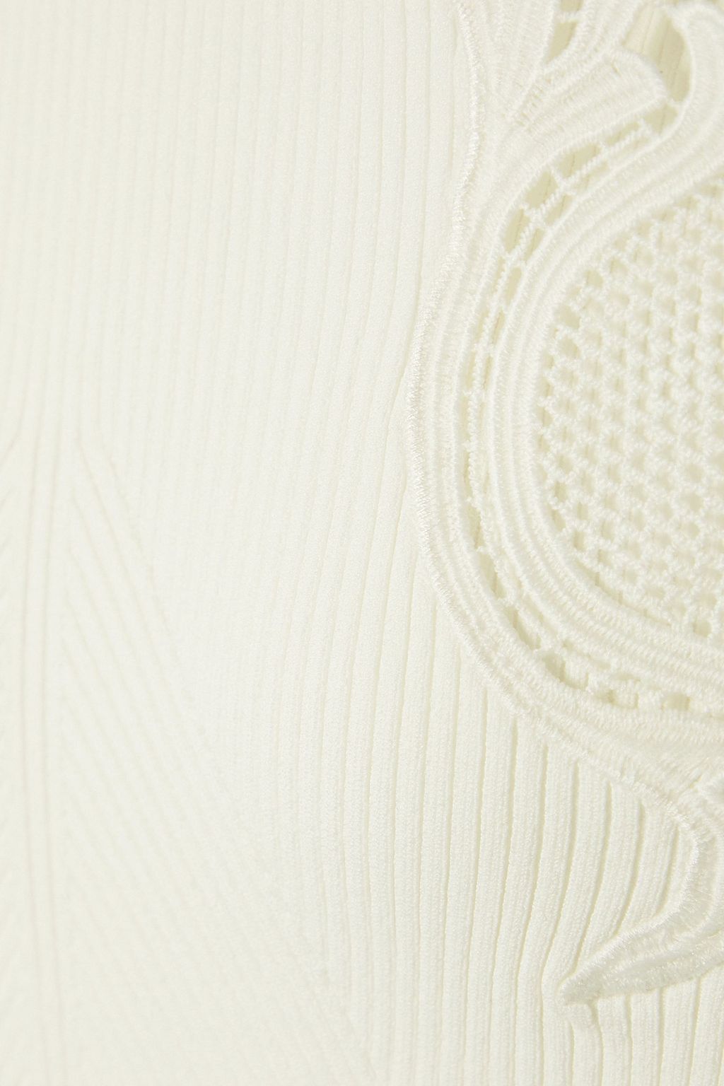 SELF-PORTRAIT Lace and ribbed-knit mini dress