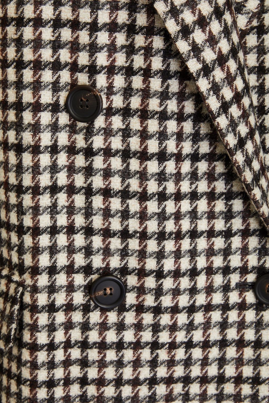 BRUNELLO CUCINELLI بليزر من مزيج الصوف مزين بنقشة هاوندز توث وبصفين من الأزرار