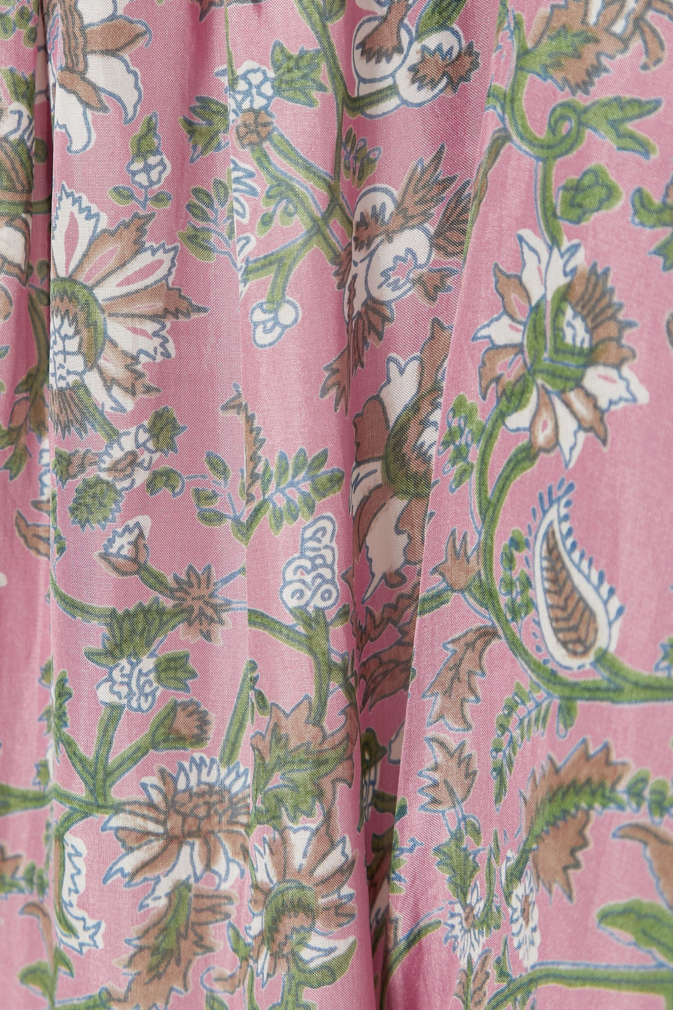 Hannah Carmen Open-back Tiered Floral-print Silk Midi Dress In Antique Rose