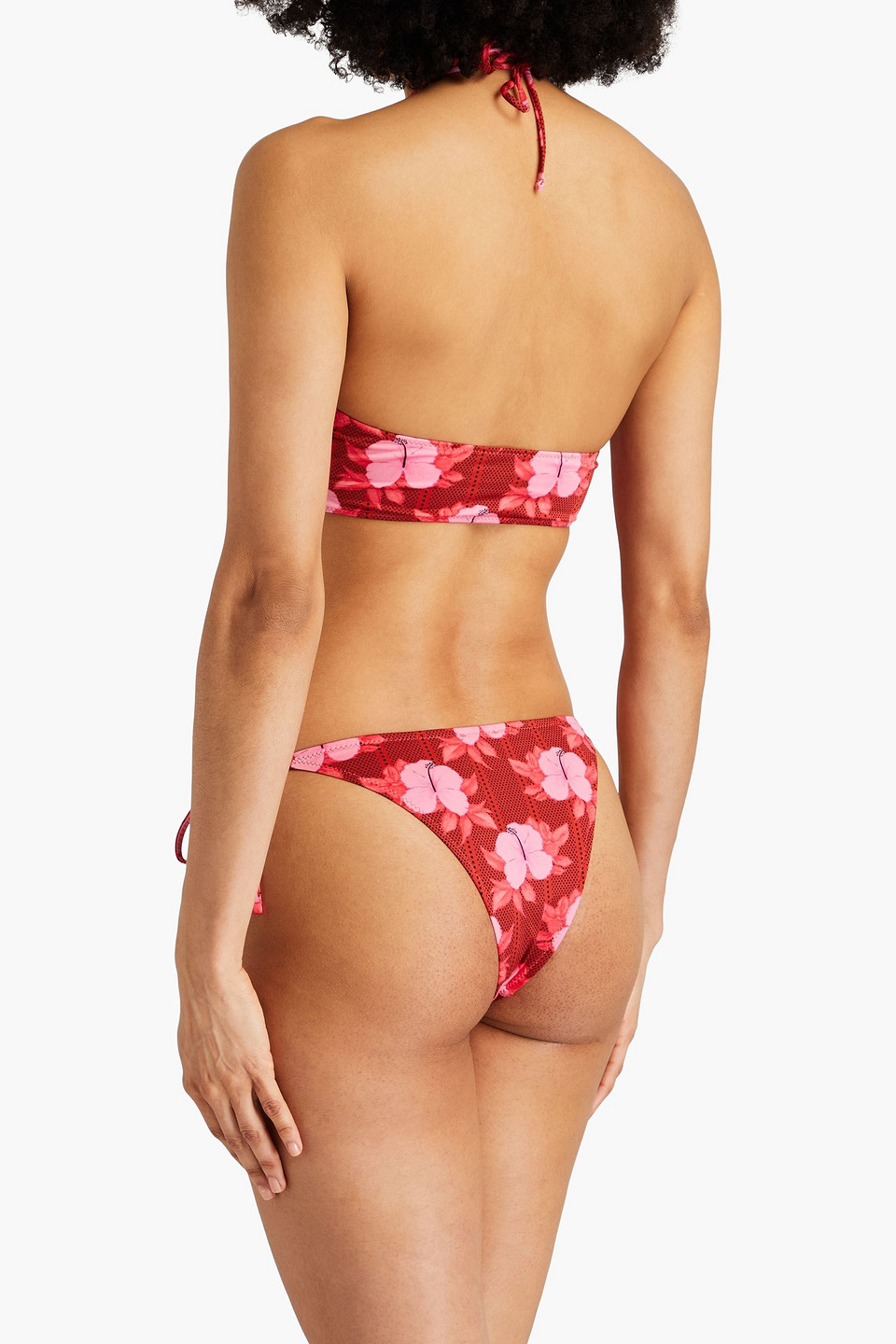  Fisch - Chanzy Bikini-höschen Aus Stretch-econyl® Mit Blumenprint - Orange - M 