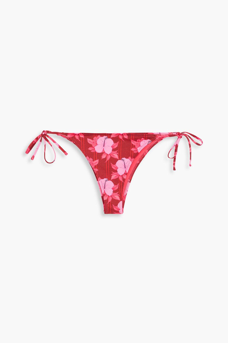 Fisch Chanzy Floral-print Stretch-econyl Bikini Briefs In Pink