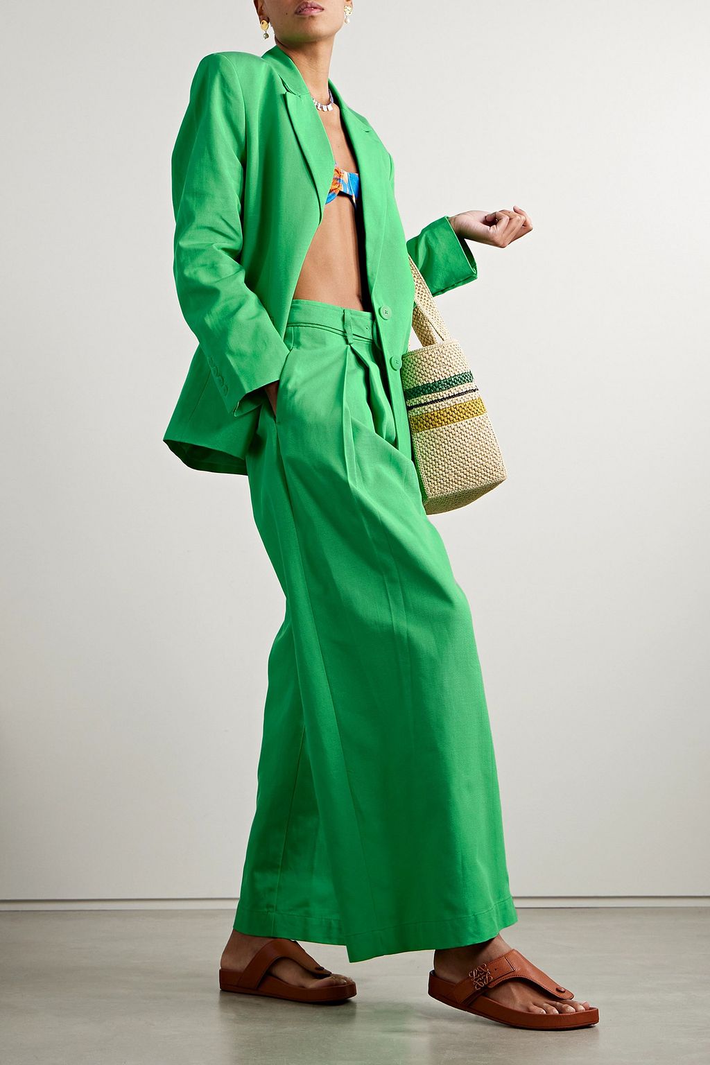 FARM RIO Lyocell and cotton-blend blazer