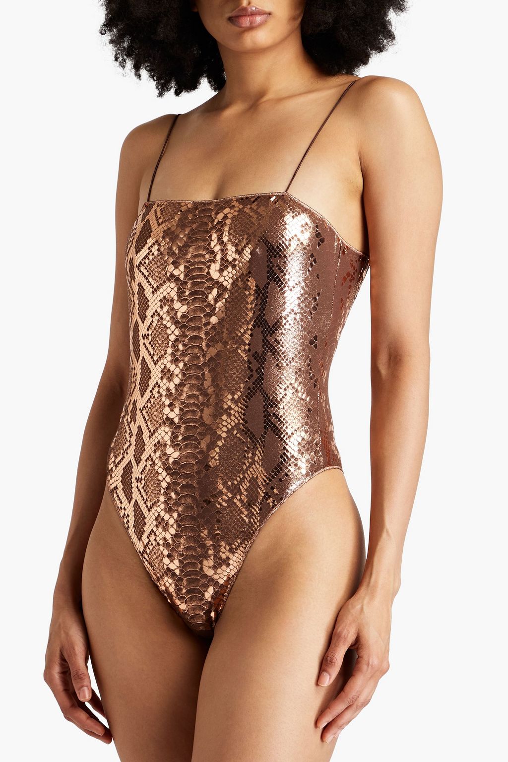 OSÉREE Python metallic snake-print swimsuit