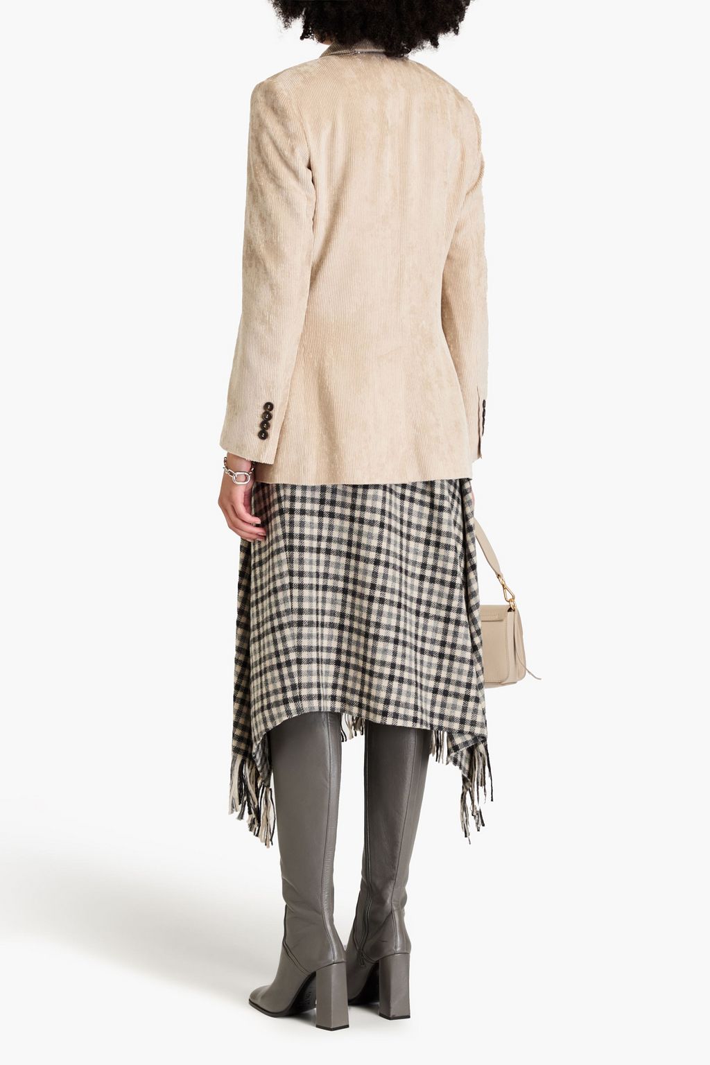 BRUNELLO CUCINELLI 더블 브레스티드 비즈 장식 코듀로이 블레이저