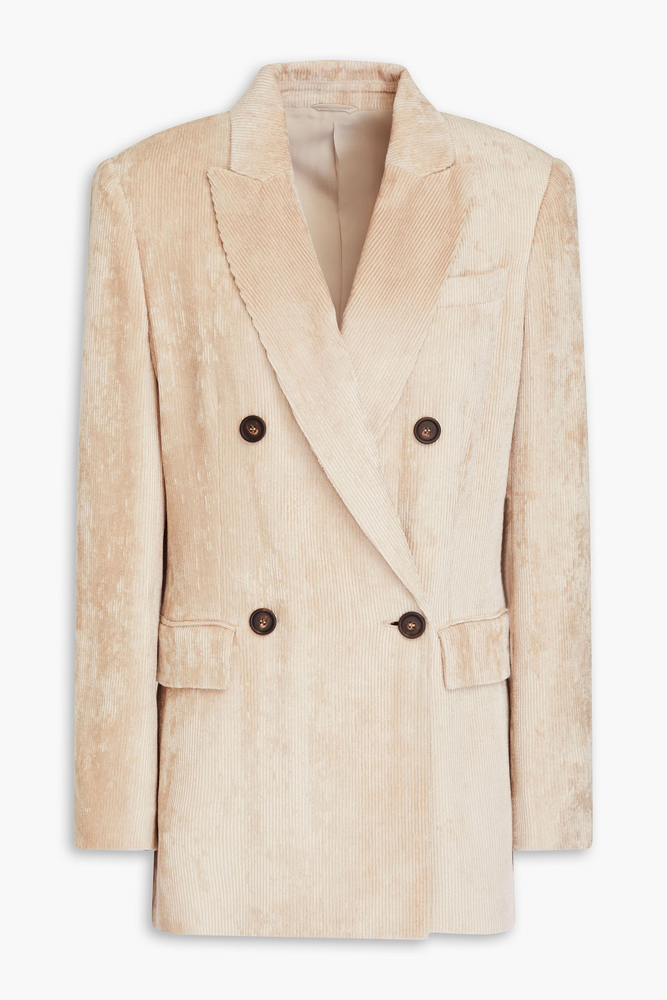 BRUNELLO CUCINELLI★Bead-embellished belted corduroy blazer BRUNELLO CUCINELLI Bead-embellished belted corduroy blazer