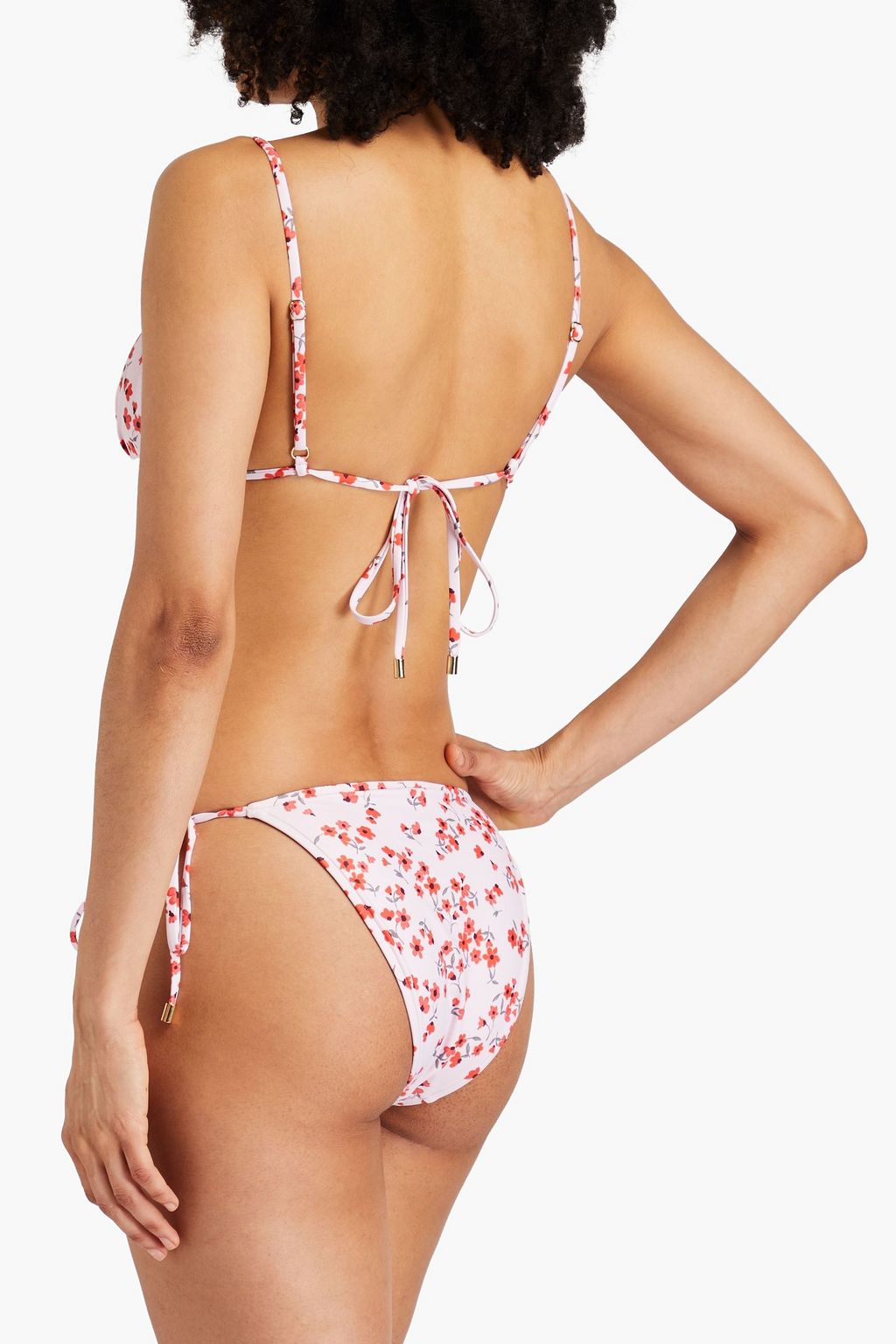PEONY SWIMWEAR قطعة بيكيني سفلية من قماش ECONYL المطّاطي بطبعة الأزهار وبثنيات