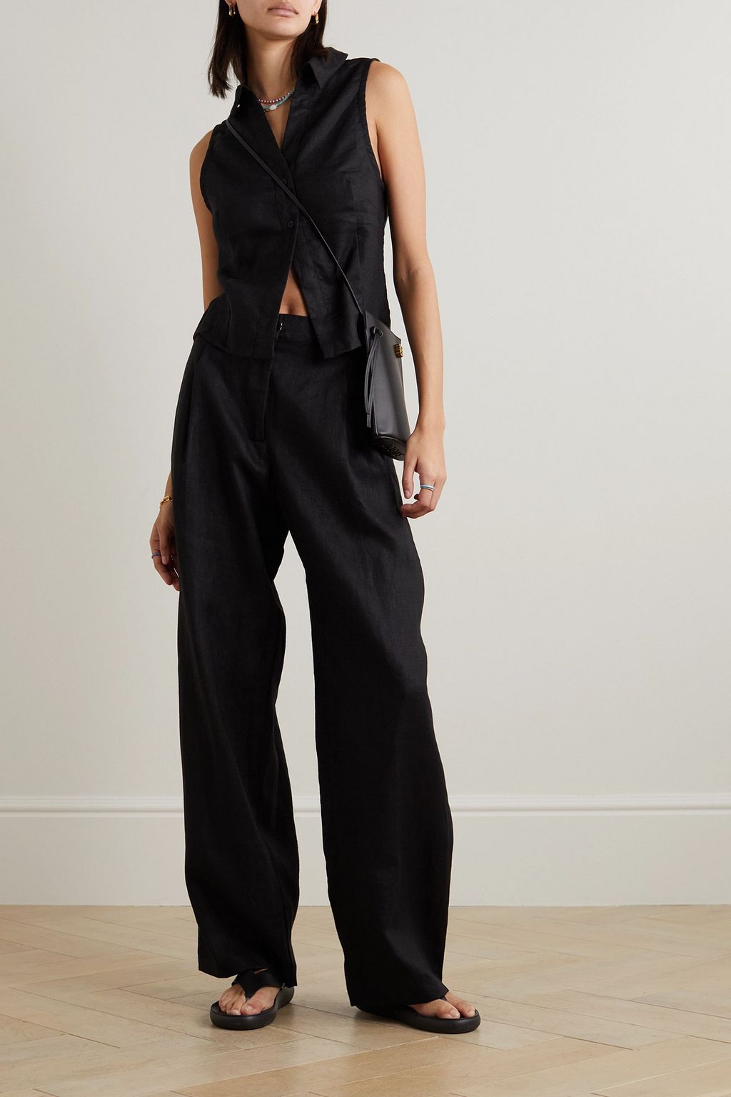 FAITHFULL El Toro pleated linen wide-leg pants