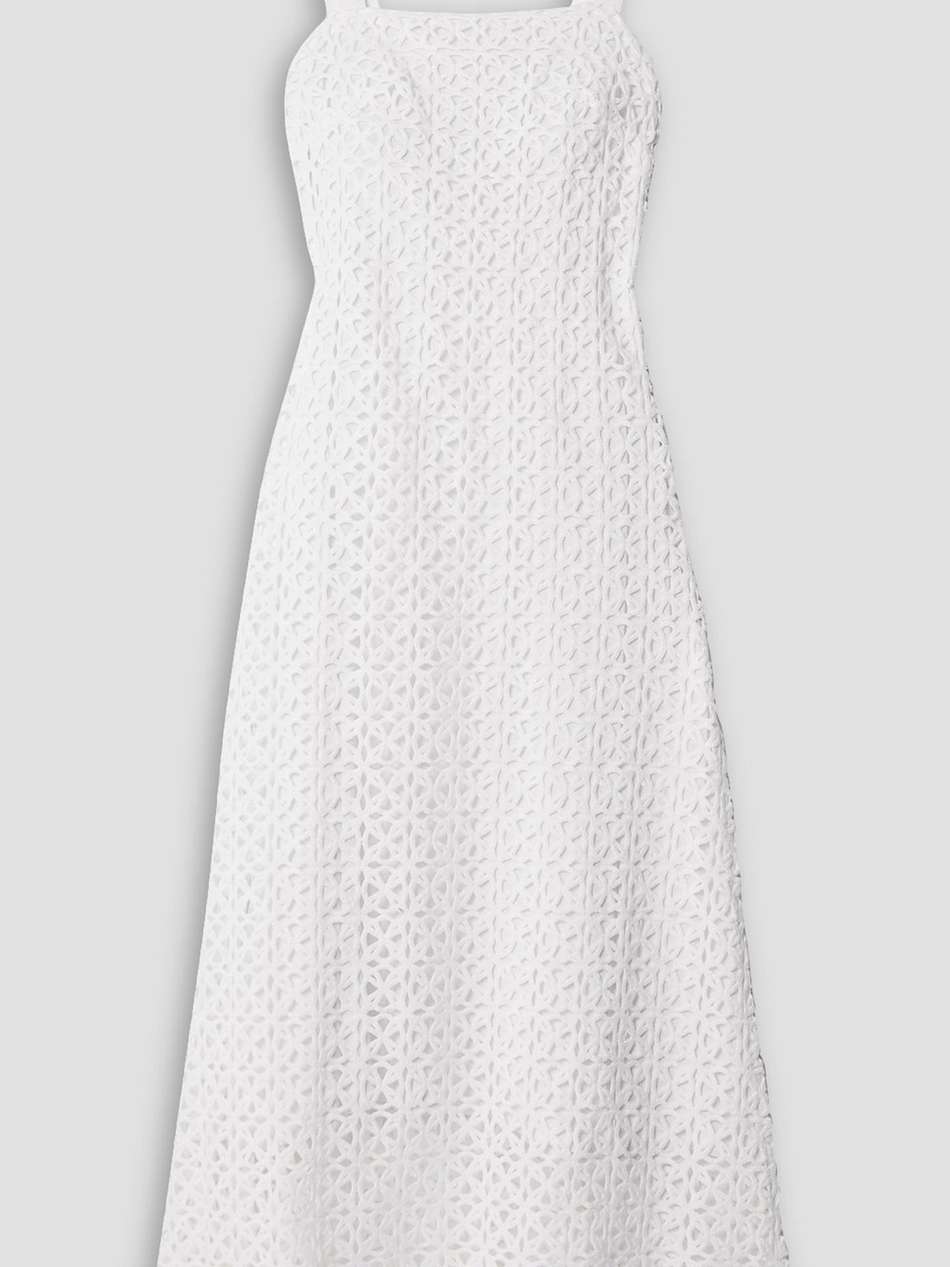 blake crocheted cotton midi dress