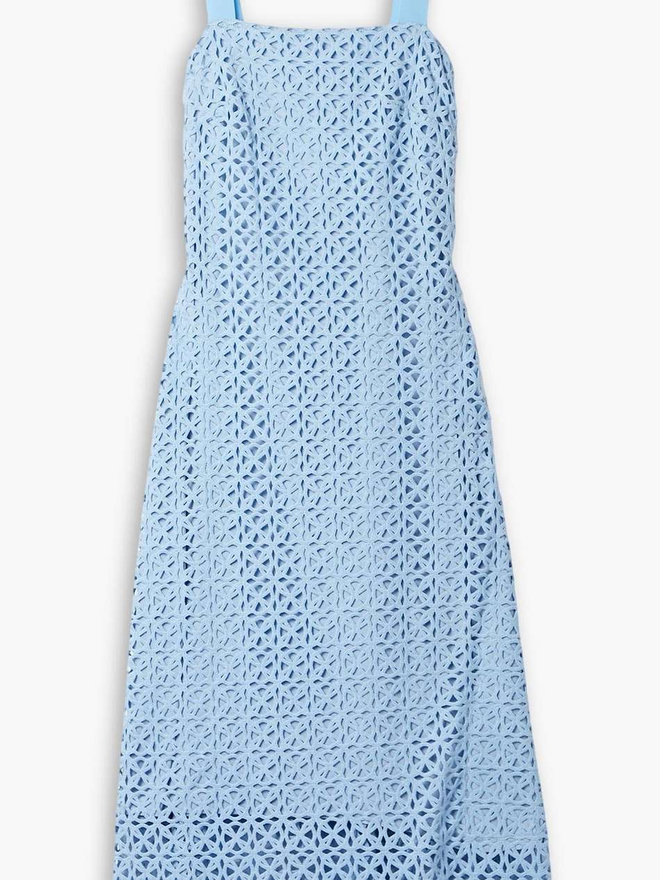 blake crocheted cotton midi dress