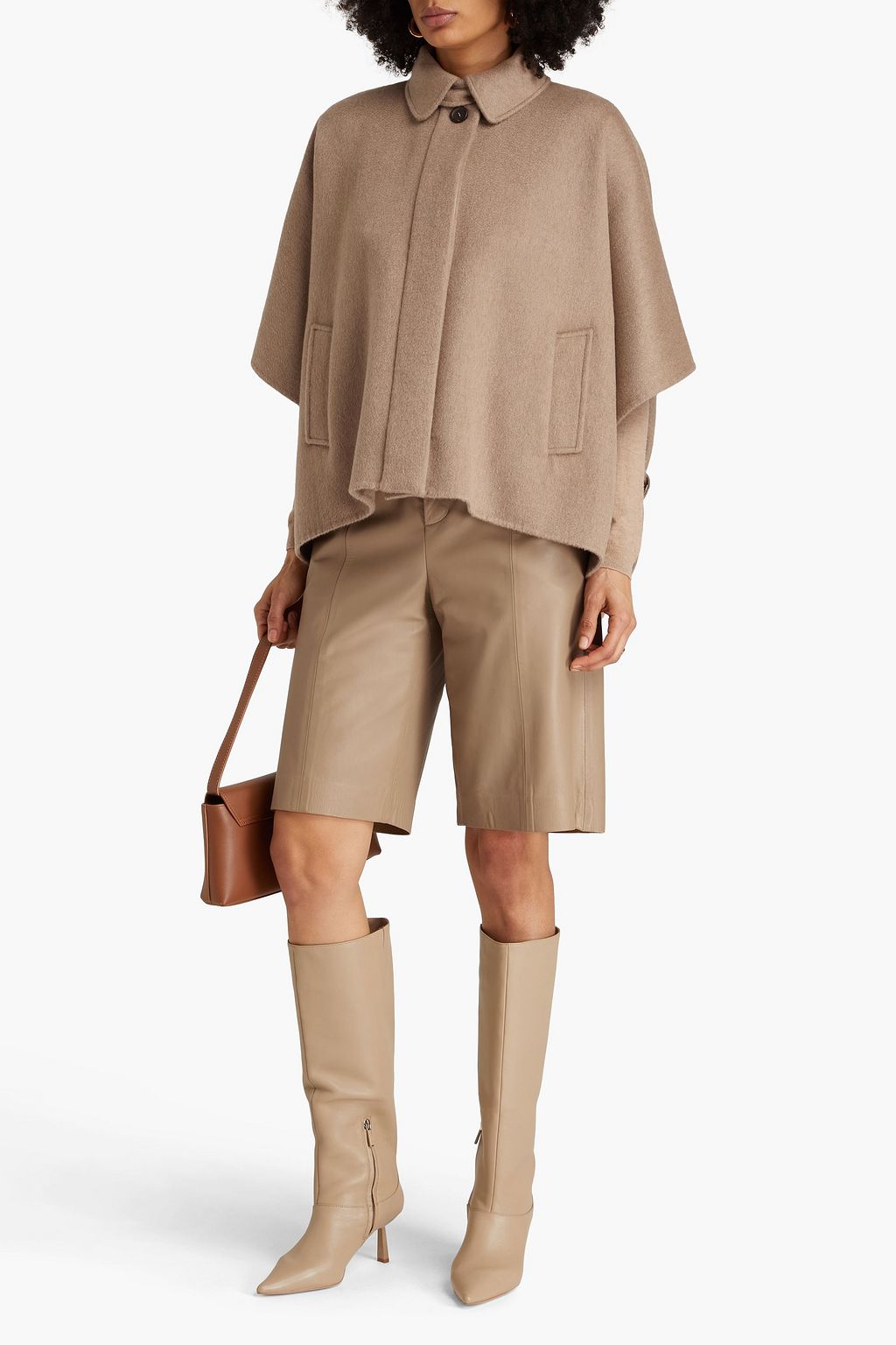 BRUNELLO CUCINELLI Bead-embellished cashmere-felt cape