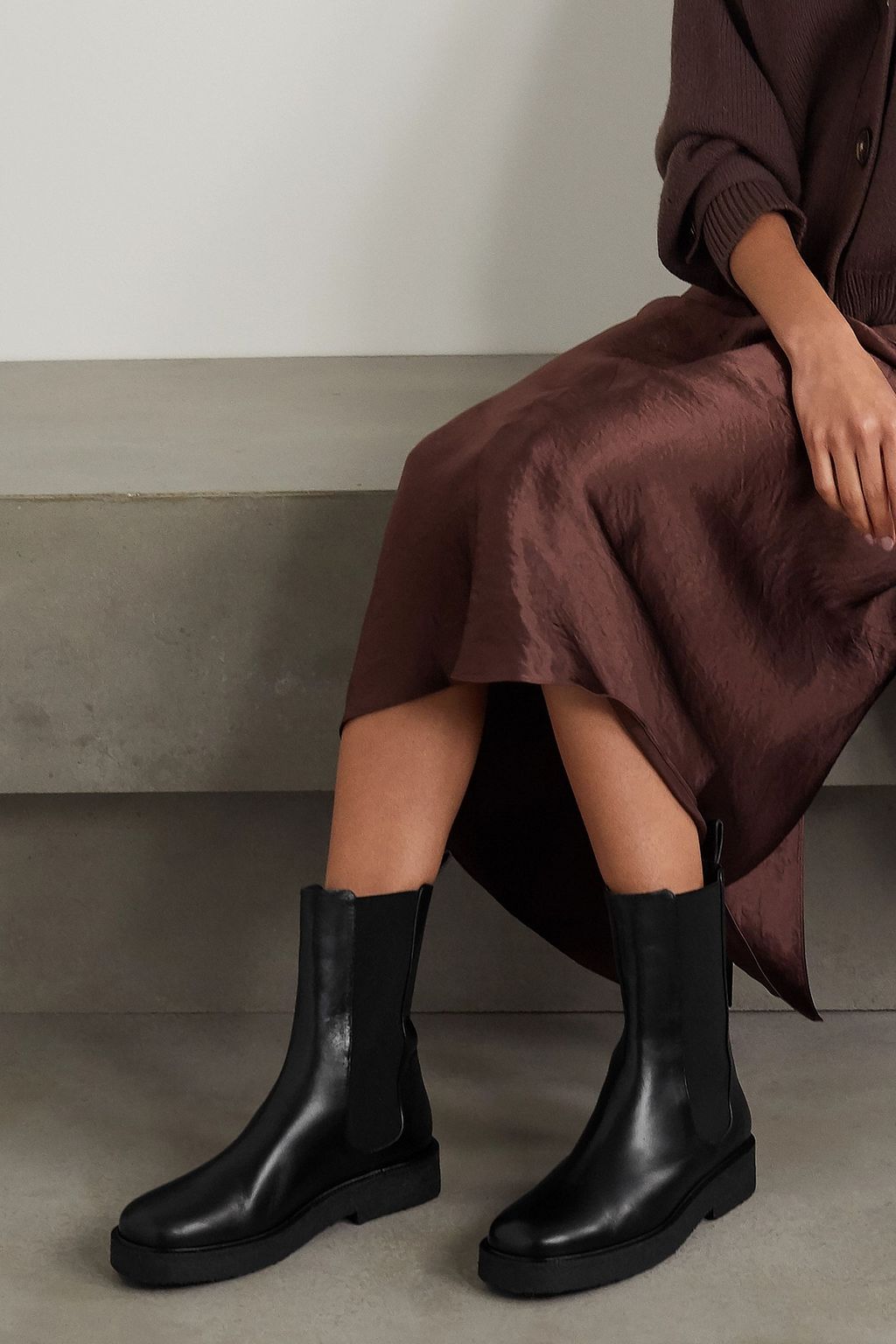 STAUD Palamino leather Chelsea boots