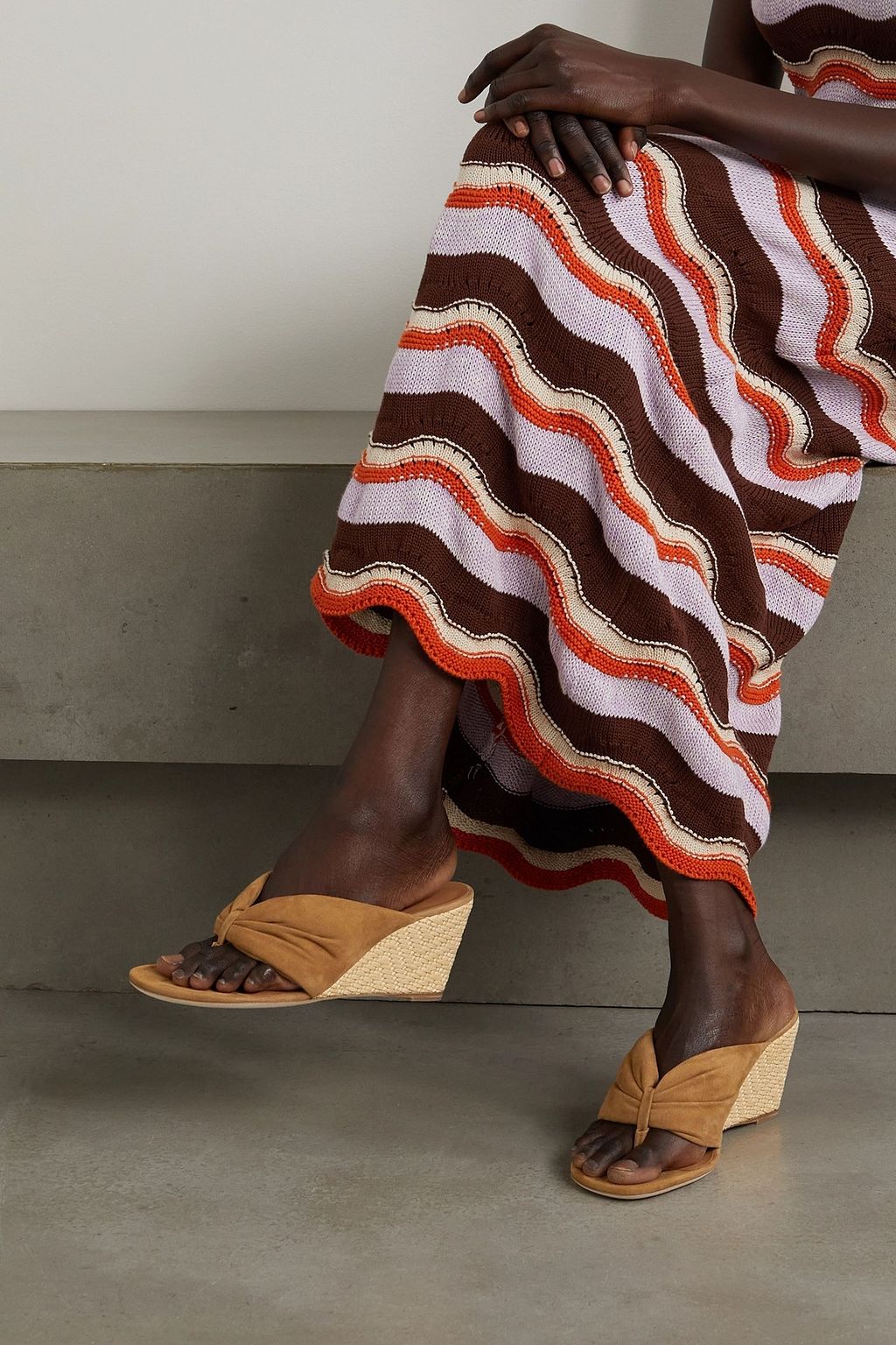 STAUD Dahlia suede espadrille wedge sandals