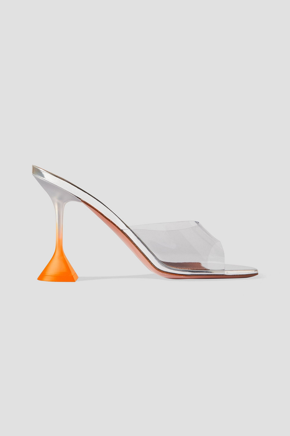 Amina Muaddi Lupita Pvc And Metallic Leather Mules In Clear