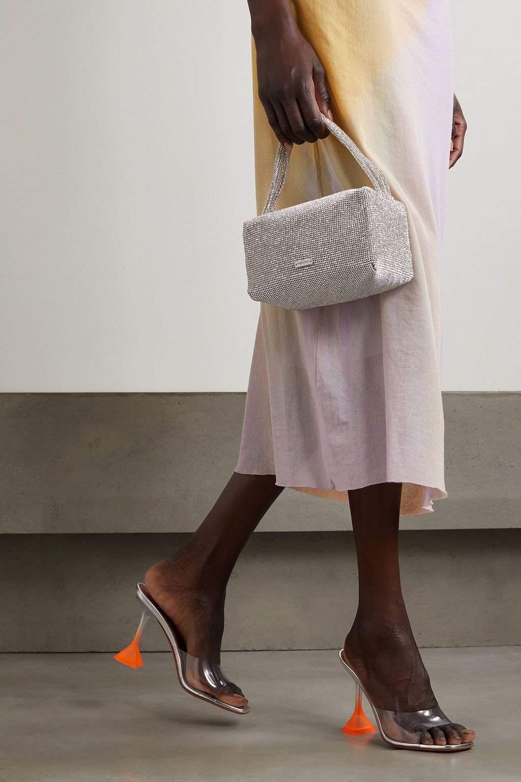 AMINA MUADDI Lupita PVC and metallic leather mules