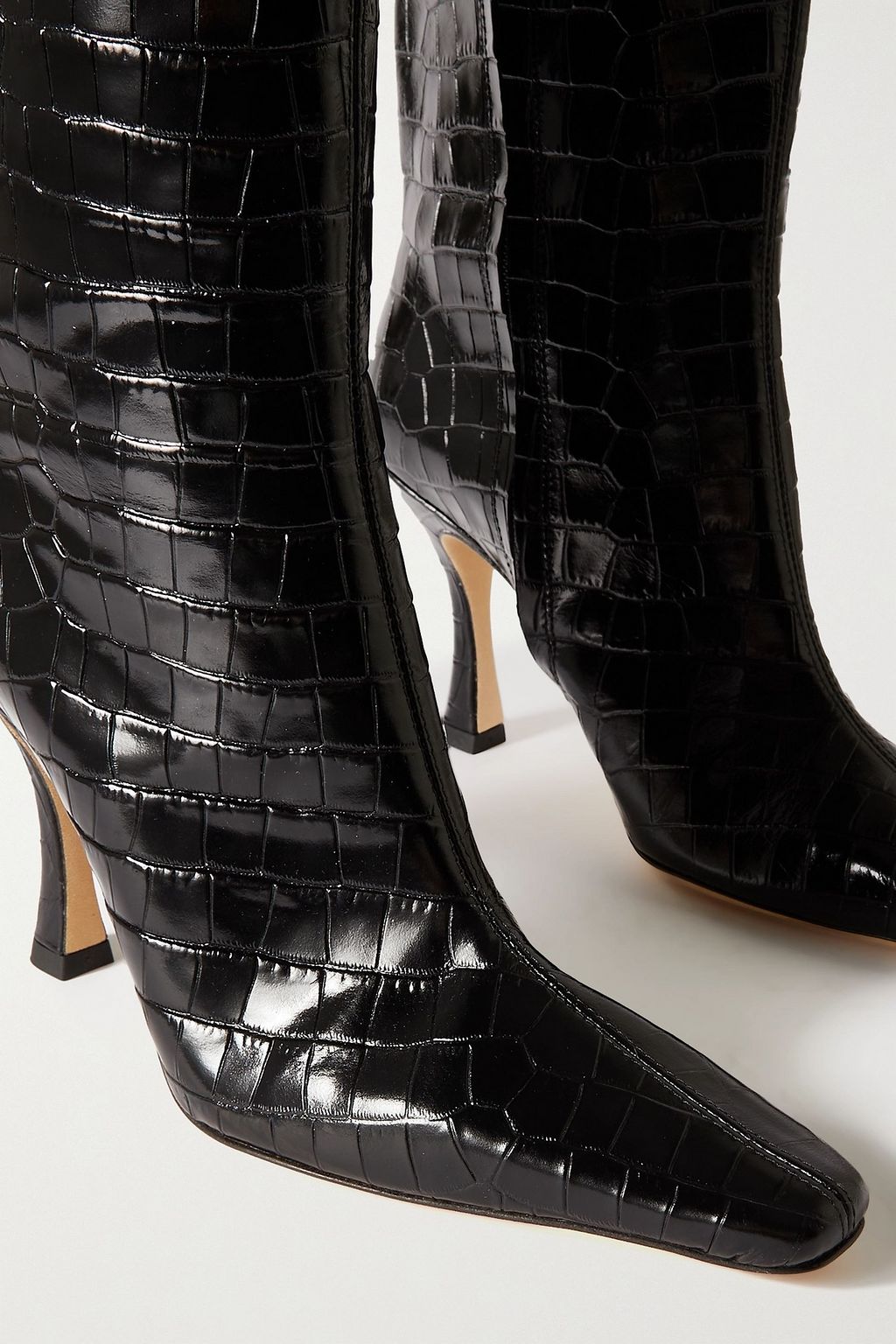 STAUD Cami croc-effect leather knee boots