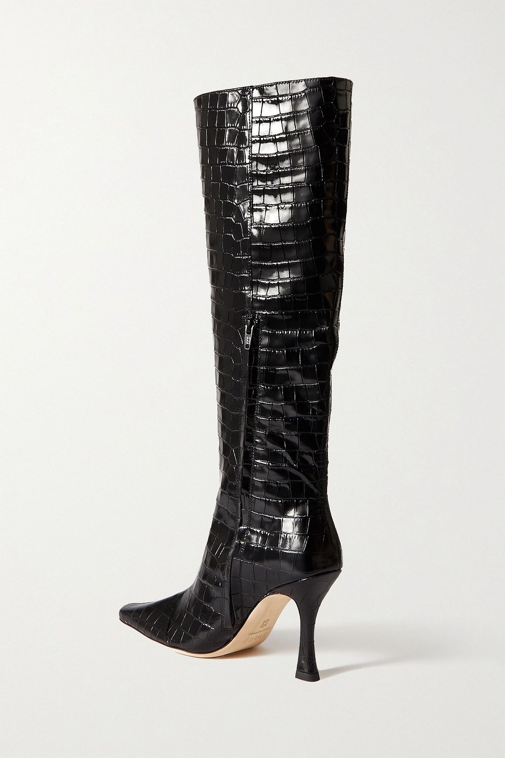 STAUD Cami croc-effect leather knee boots