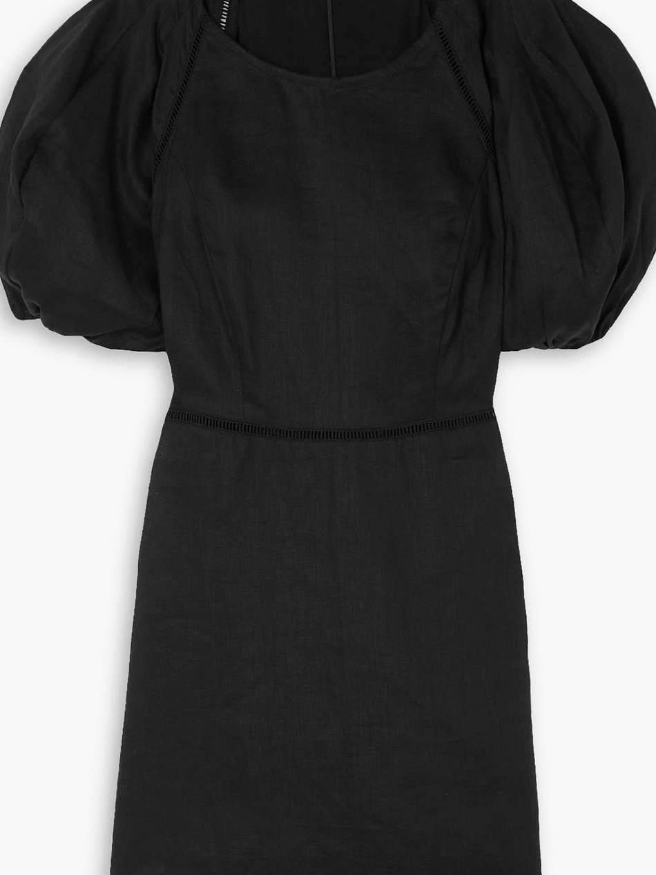 mai lace-trimmed linen mini dress