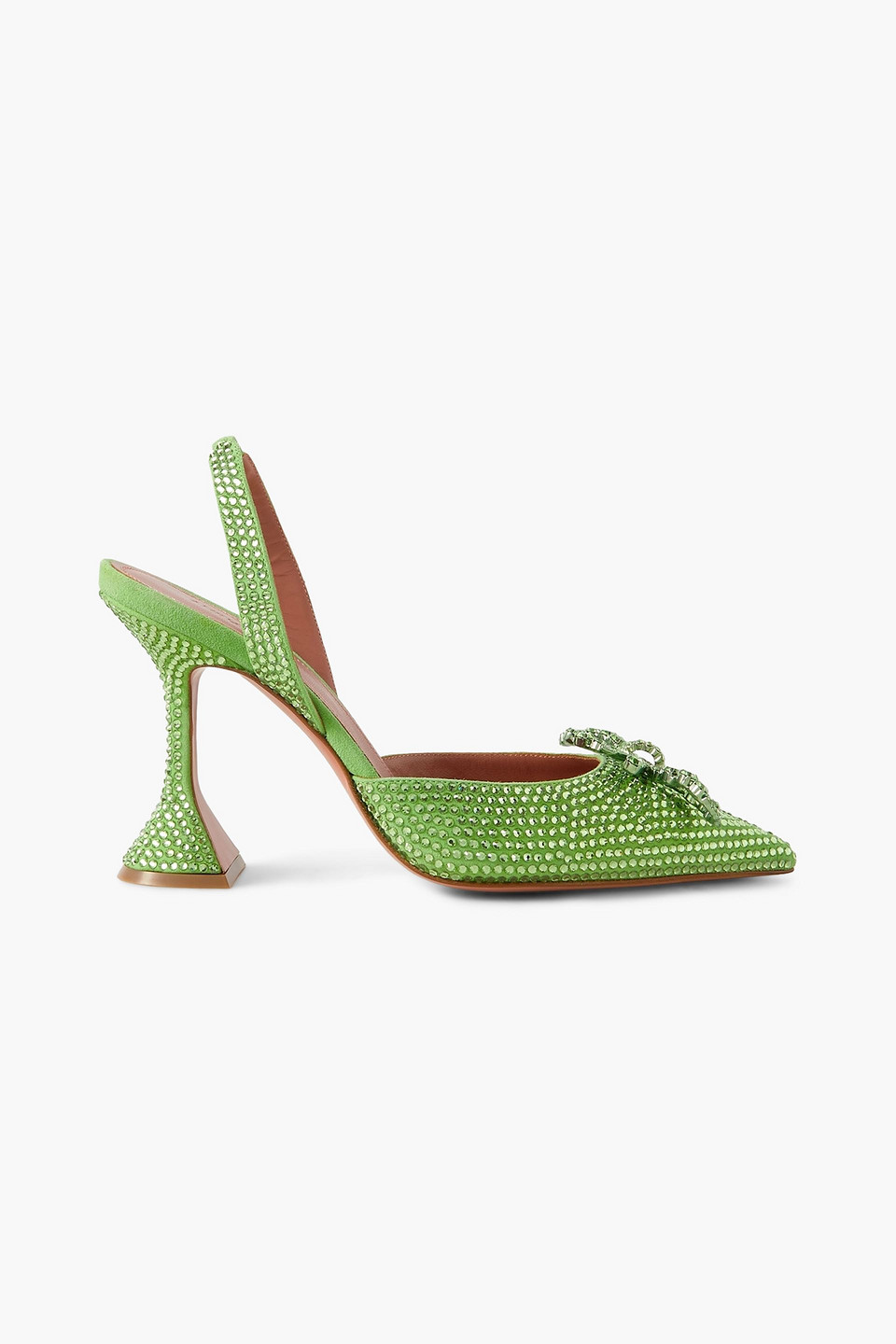AMINA MUADDI ROSIE CRYSTAL-EMBELLISHED SUEDE SLINGBACK PUMPS