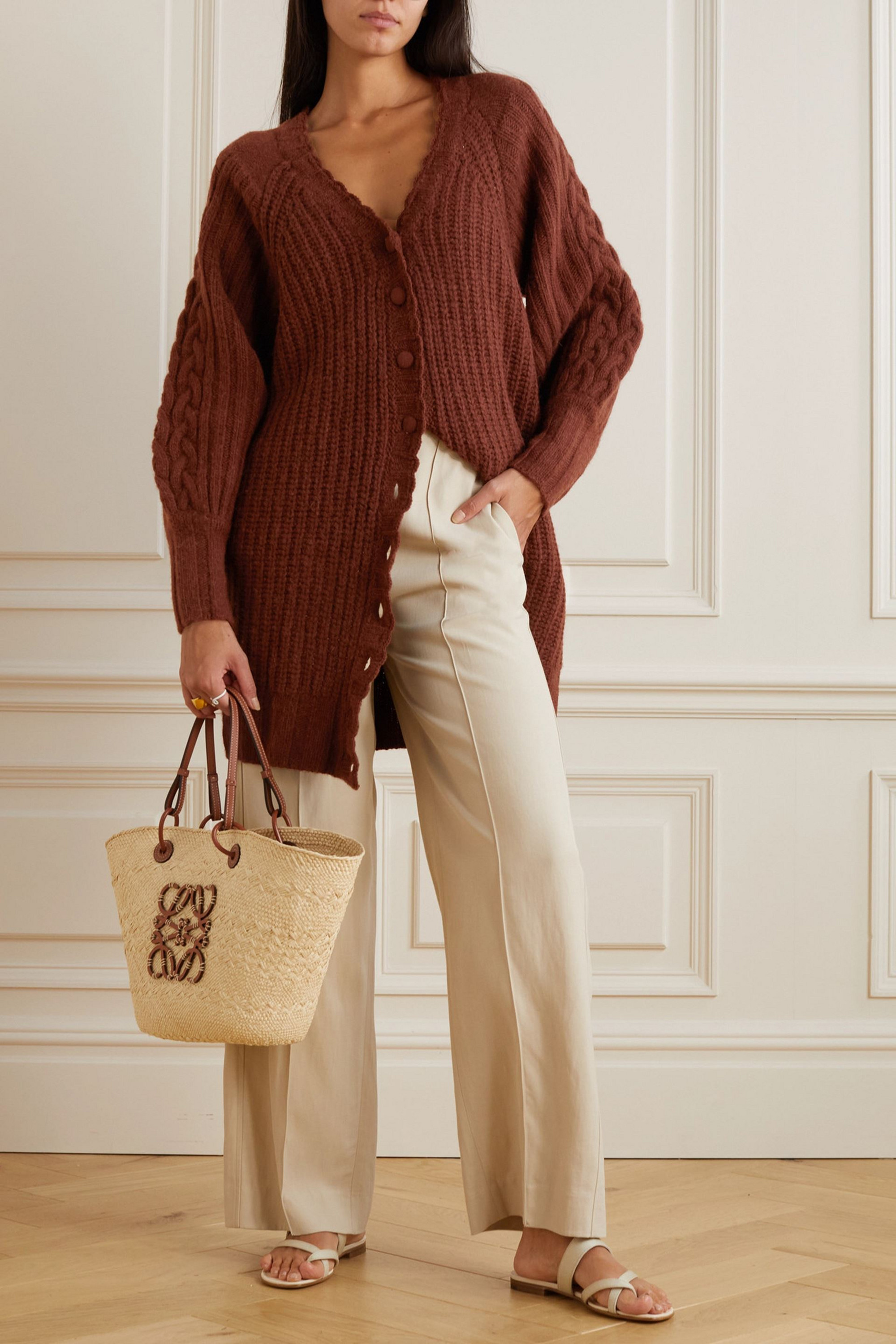 JOSLIN Moira ribbed merino wool-blend cardigan