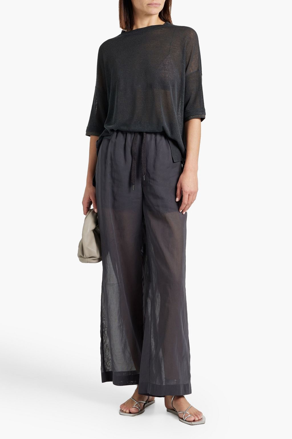 BRUNELLO CUCINELLI Cotton-gauze wide-leg pants