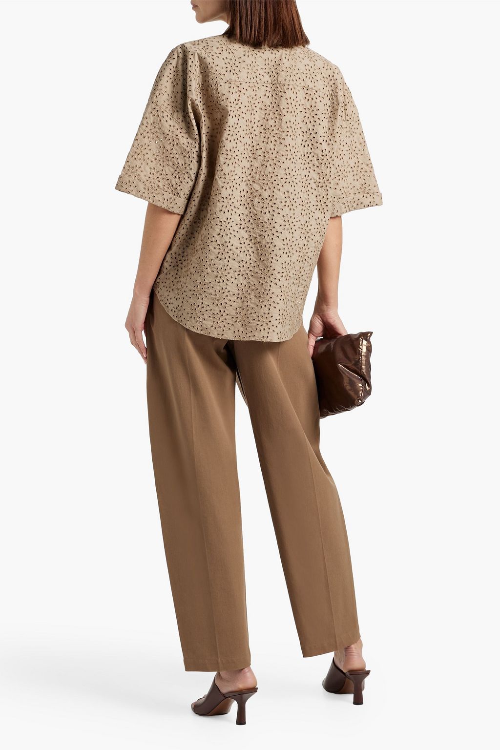 BRUNELLO CUCINELLI Broderie anglaise cotton shirt
