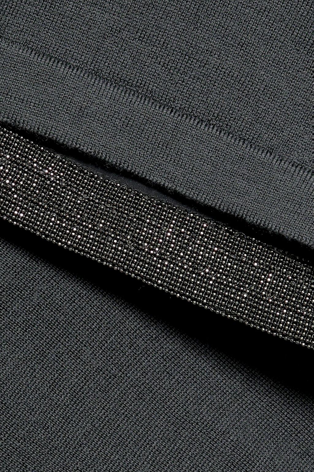 BRUNELLO CUCINELLI Bead-embellished wool and cashmere-blend dress
