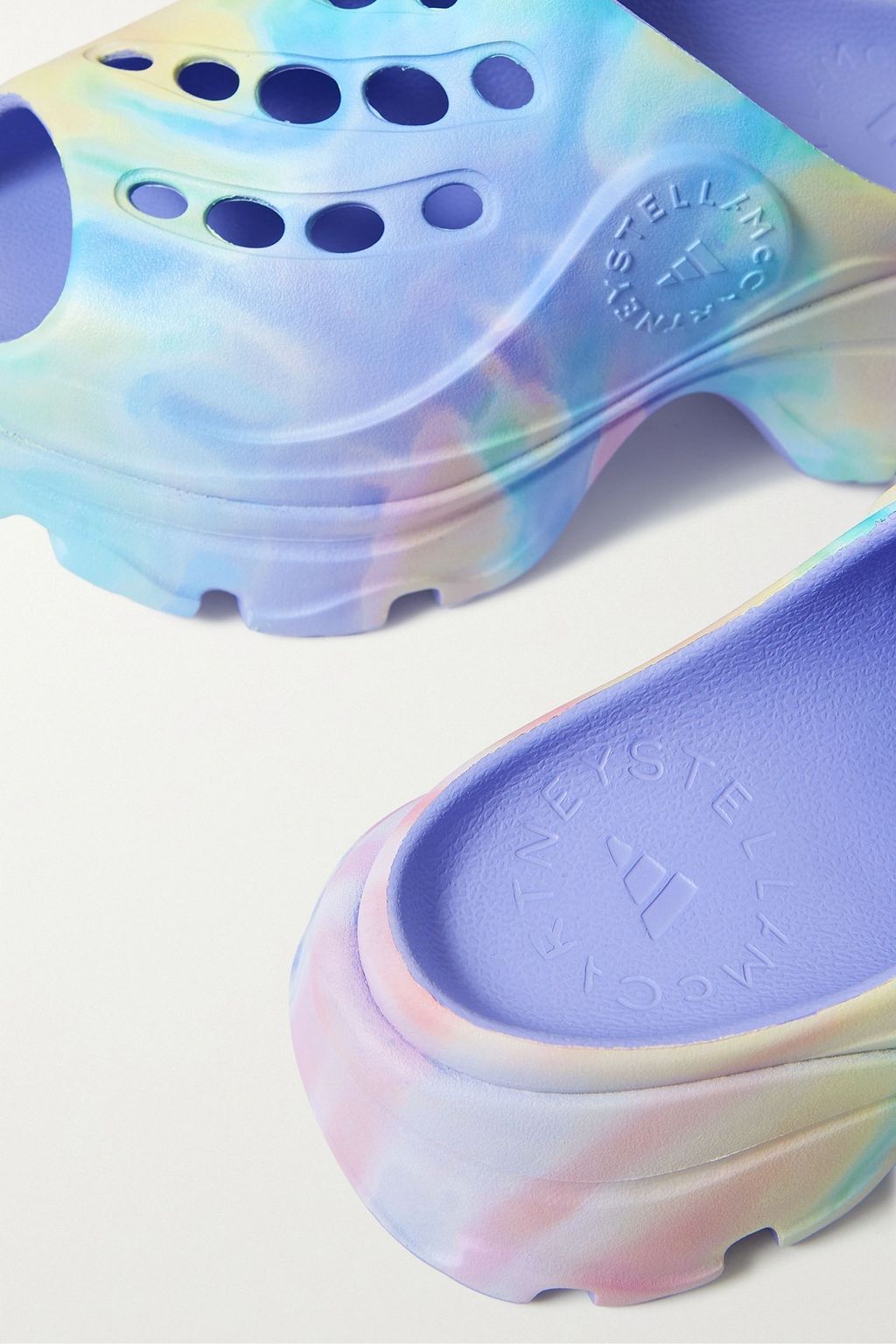 ADIDAS BY STELLA MCCARTNEY Cutout printed rubber clogs