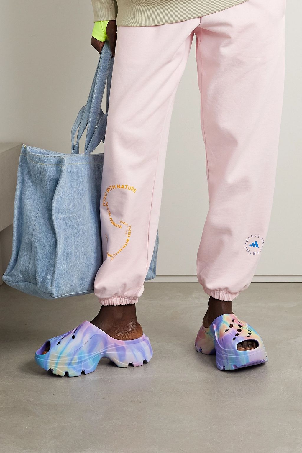 ADIDAS BY STELLA MCCARTNEY Cutout printed rubber clogs