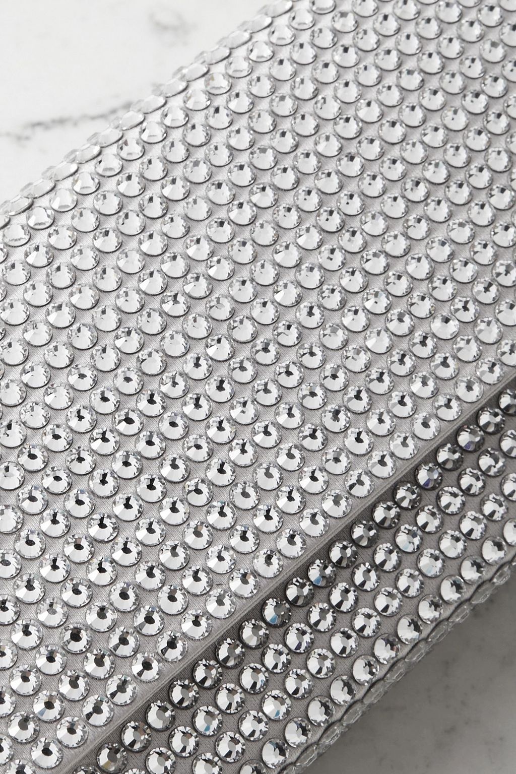 AMINA MUADDI Superamini Paloma crystal-embellished satin clutch