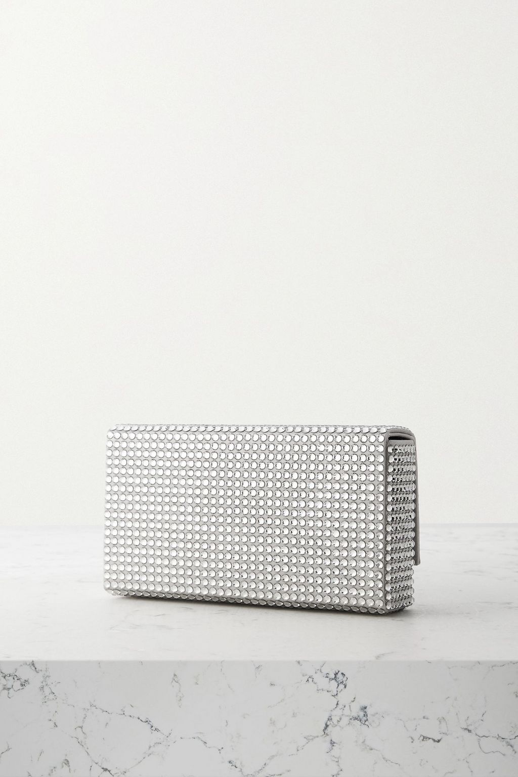AMINA MUADDI Superamini Paloma crystal-embellished satin clutch