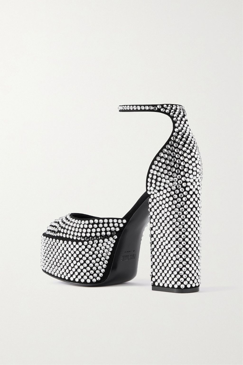 PARIS TEXAS Dalilah crystal-embellished suede platform pumps